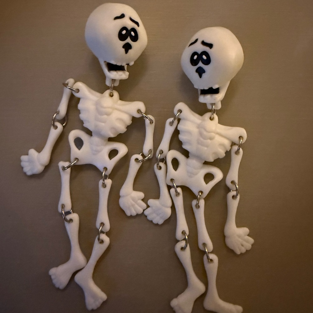Vintage Halloween Skeleton Earrings